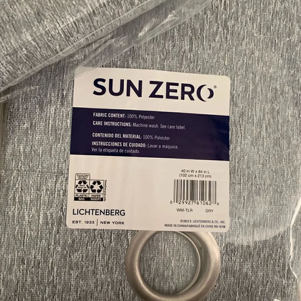 Brand New Set of 2 Sun Zero Grommet Curtain Panels 40” x 84”